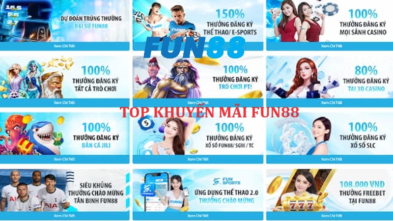 Top 7 khuyến mãi tại Fun88 thu hút người chơi